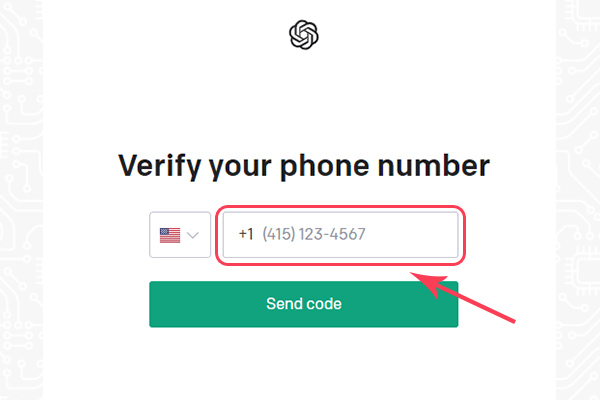 وارد کردن شماره موبایل در chatgpt